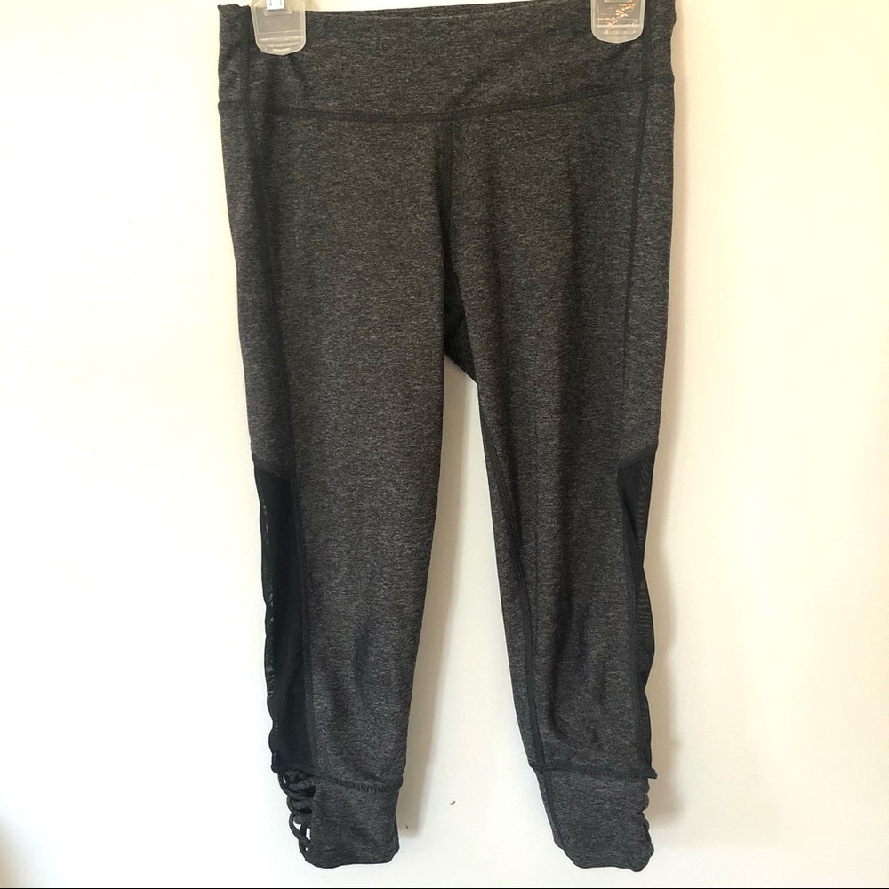 Cropped Mesh Side Athletic Leggings Girls